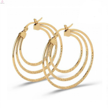 Statement Personality Marbling Stainless Steel Large Round Shaped Earrings